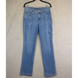 Lee Jeans Women 30x29 Blue Classic Fit Straight Leg Medium Wash Mid Rise Stretch